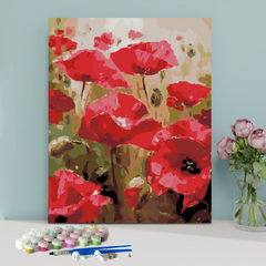 Red Poppies-Paint by Numbers