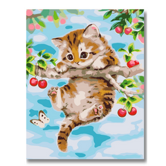 Little Cherry Cat-Paint by Numbers