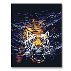 Tiger in Water-Paint by Numbers