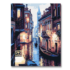 Venice Gondola Night Lights-Paint by Numbers