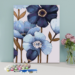 Blue Orchids Flowers-Paint by Numbers