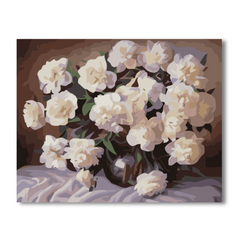 White Flowers-Paint by Numbers