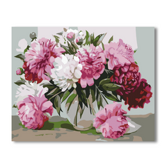 Peony Flowes in Vase-Paint by Numbers