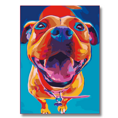 Happy Pit Bull Dog-Paint by Numbers