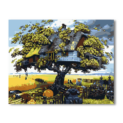 Rustic Tree House-Paint by Numbers