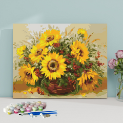 Sunflowers in the Pottery Jar-Paint by Numbers