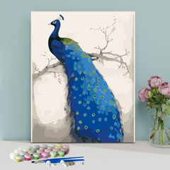 Blue Peacock-Paint by Numbers