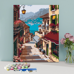 Romantic town-Paint by Numbers