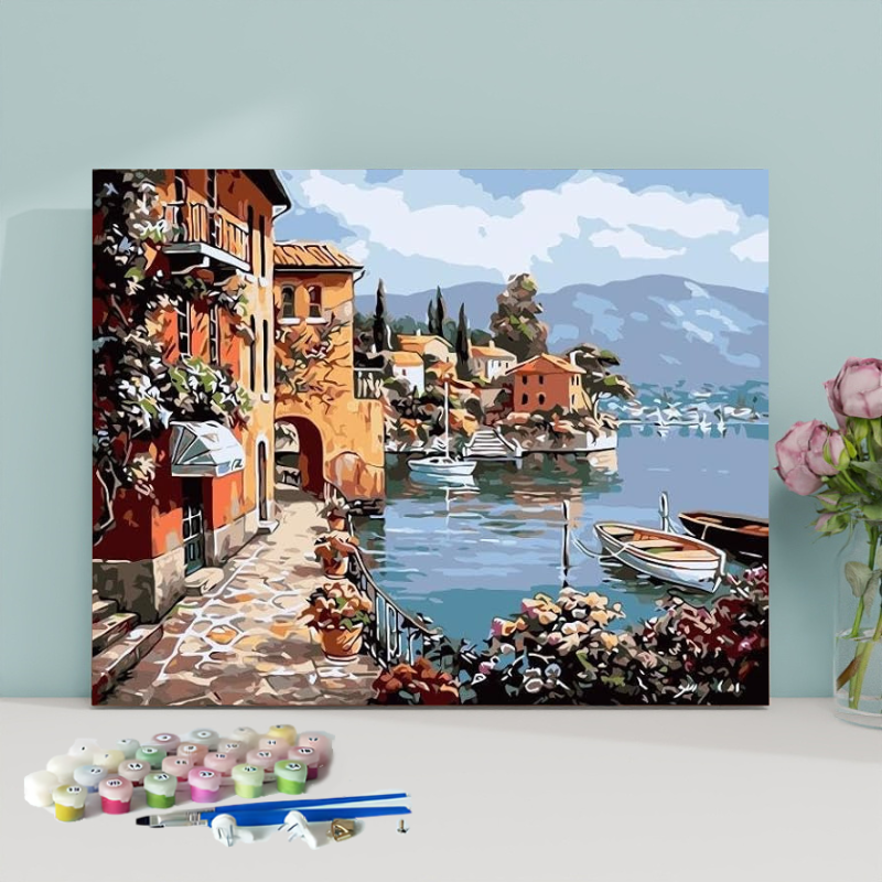 Romantic Town-Paint by Numbers