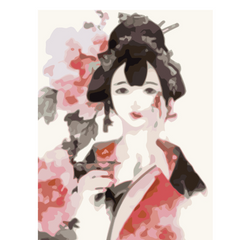 Kimono Girl-Paint by Numbers