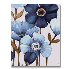 Blue Orchids Flowers-Paint by Numbers