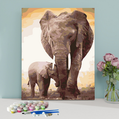 African elephant-Paint by Numbers