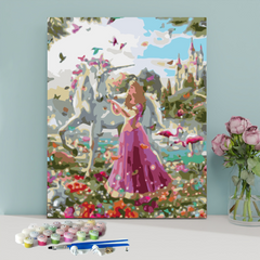 Princess and Unicorn-Paint by Numbers