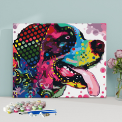 Colorful Dog 4-Paint by Numbers