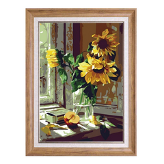 Sunflowers on the Windowsill-Paint by Numbers