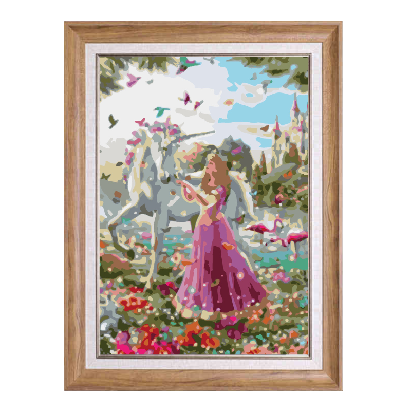 Princess and Unicorn-Paint by Numbers