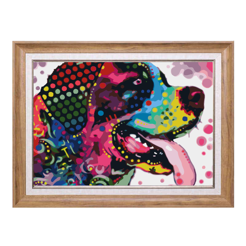 Colorful Dog 4-Paint by Numbers