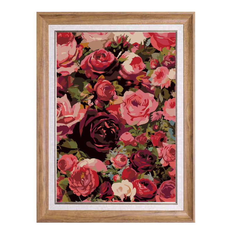 Red Rose Flowers-Paint by Numbers