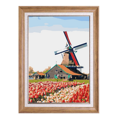 Windmill and Rose Garden-Paint by Numbers