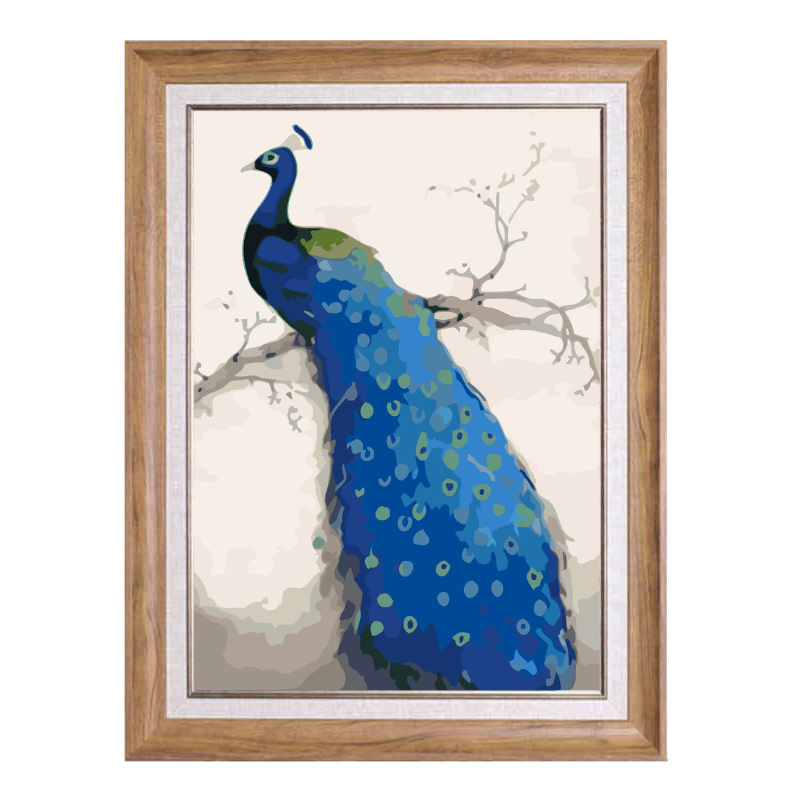 Blue Peacock-Paint by Numbers