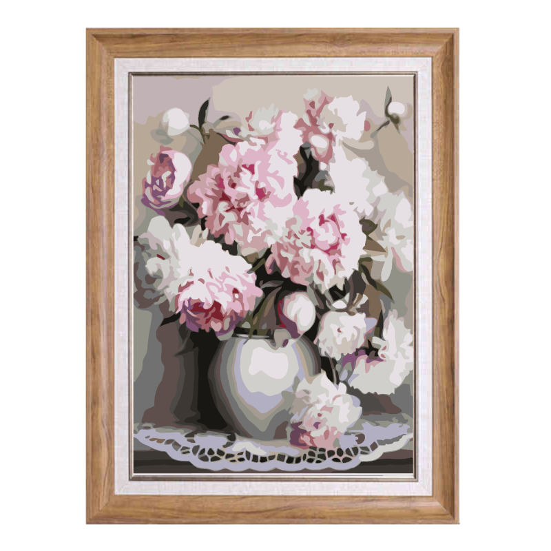 Vase of Peonies-Paint by Numbers