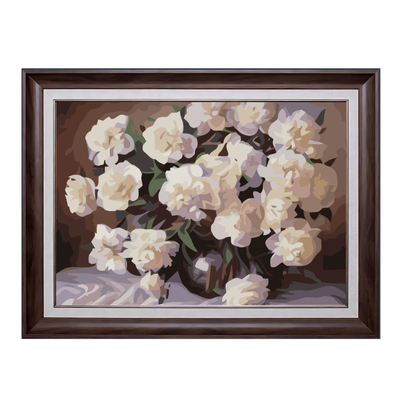 White Flowers-Paint by Numbers