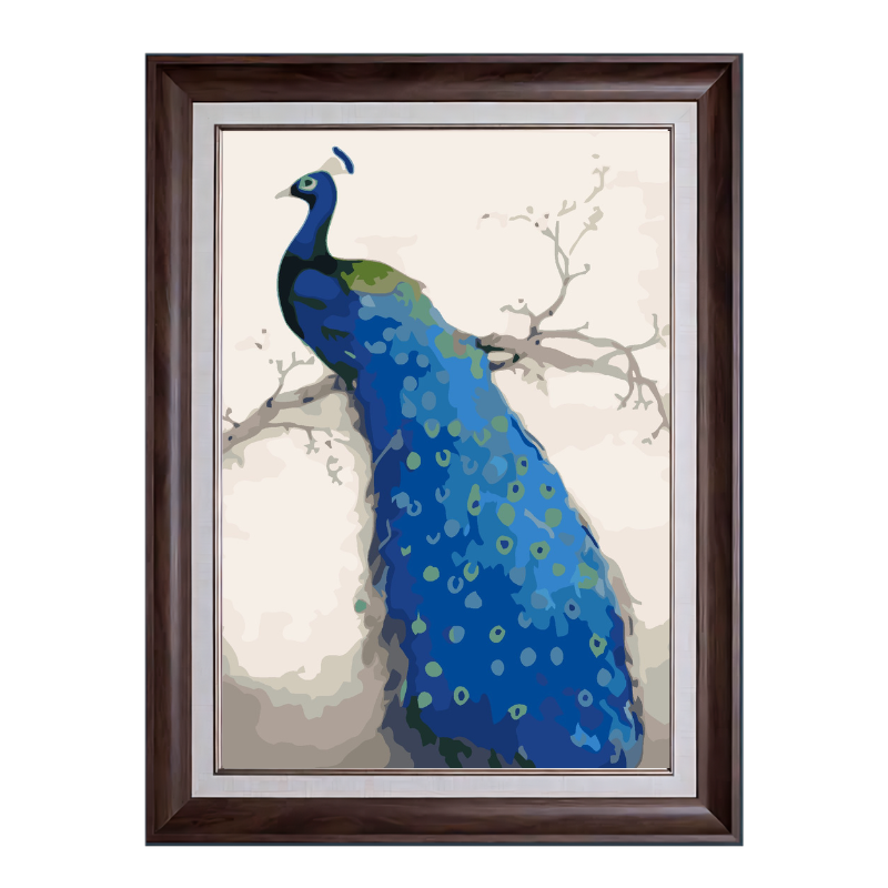 Blue Peacock-Paint by Numbers