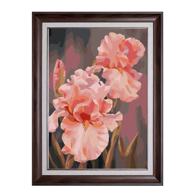 Pink Flowers-Paint by Numbers