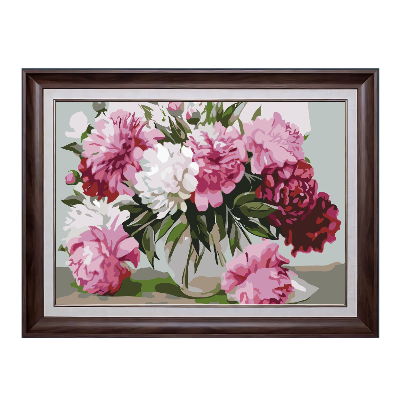 Peony Flowes in Vase-Paint by Numbers