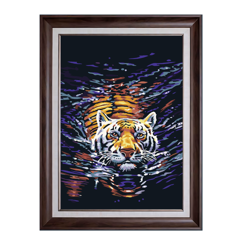 Tiger in Water-Paint by Numbers