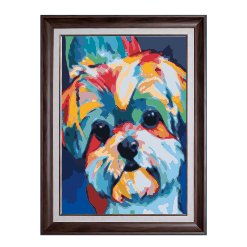 Colorful Cute Dog-Paint by Numbers