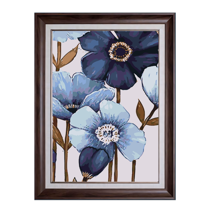 Blue Orchids Flowers-Paint by Numbers