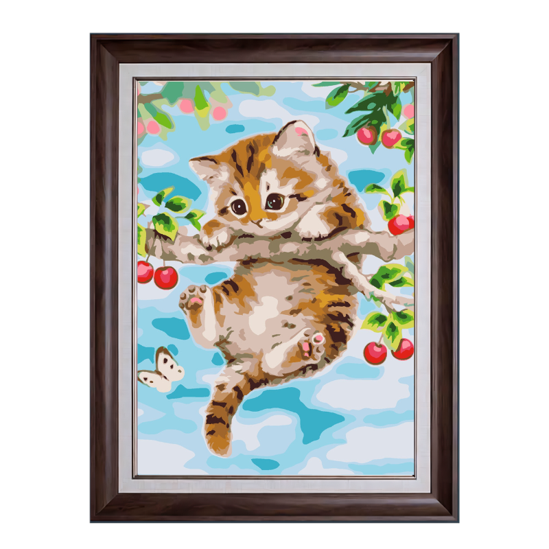 Little Cherry Cat-Paint by Numbers