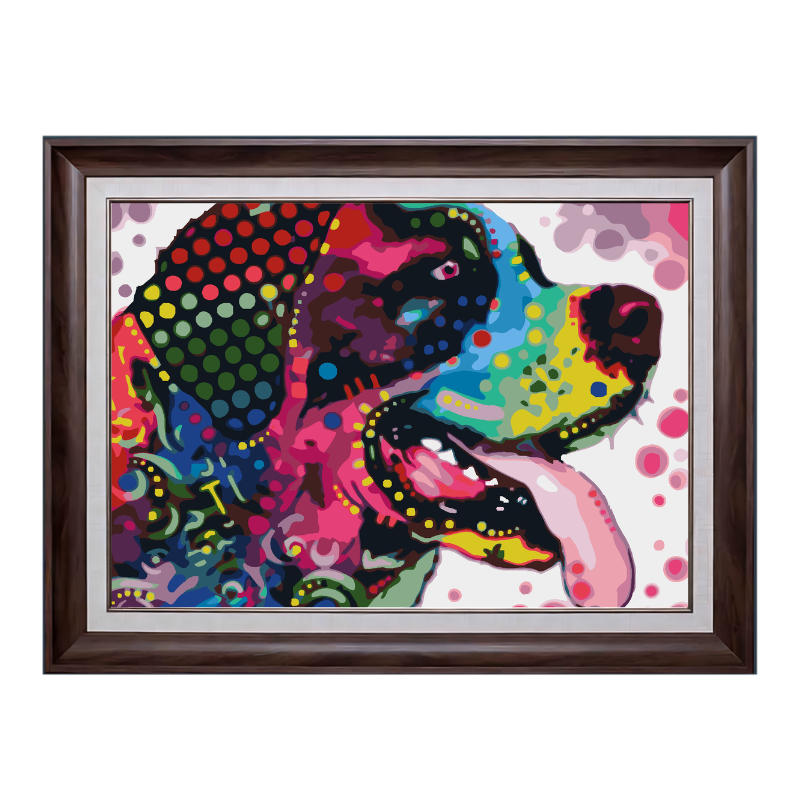 Colorful Dog 4-Paint by Numbers