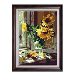 Sunflowers on the Windowsill-Paint by Numbers