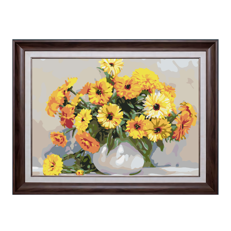 Yellow Flowes in the Vase-Paint by Numbers