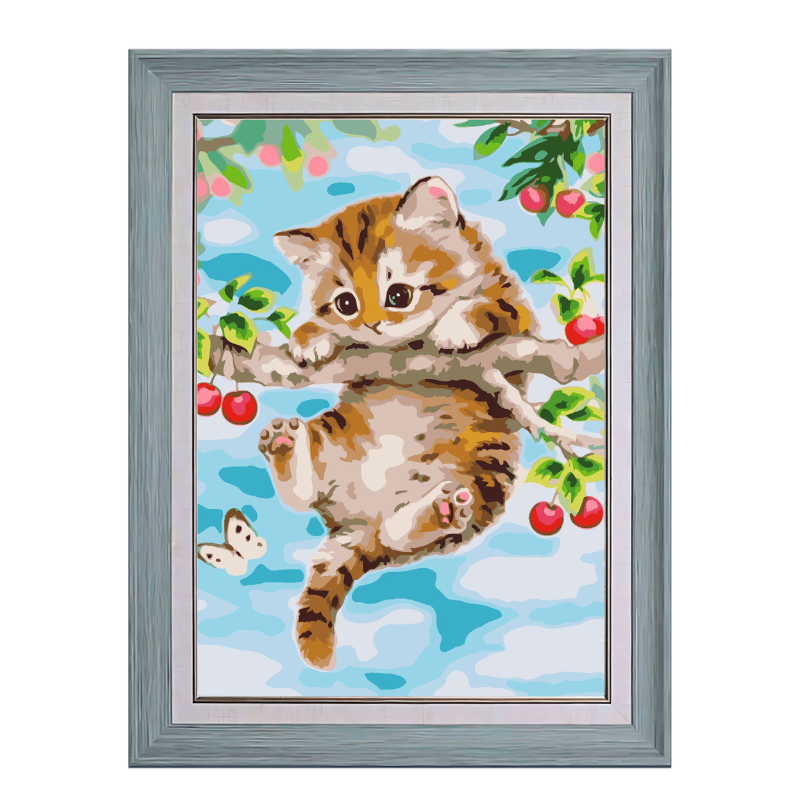 Little Cherry Cat-Paint by Numbers