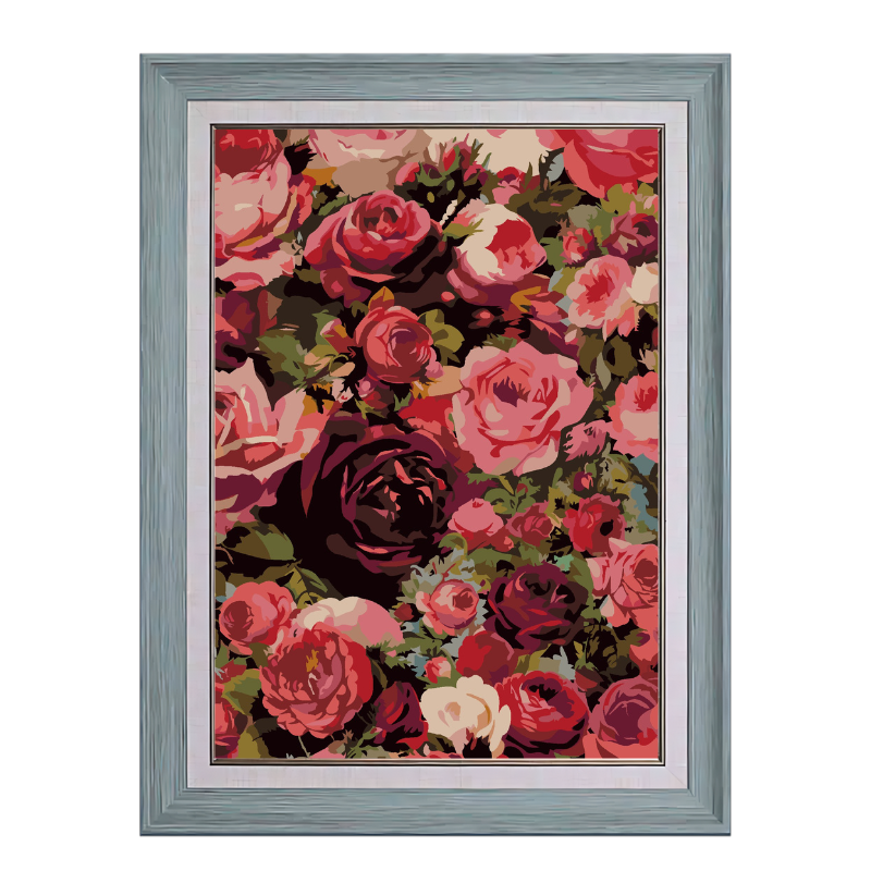 Red Rose Flowers-Paint by Numbers