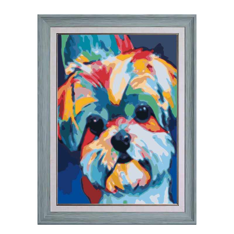 Colorful Cute Dog-Paint by Numbers