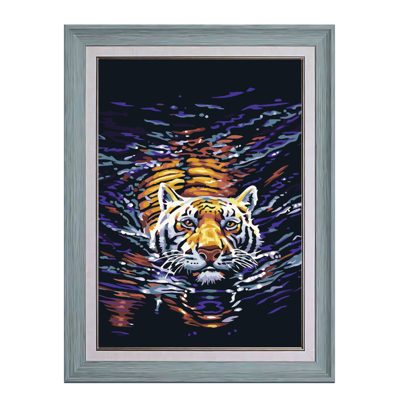 Tiger in Water-Paint by Numbers