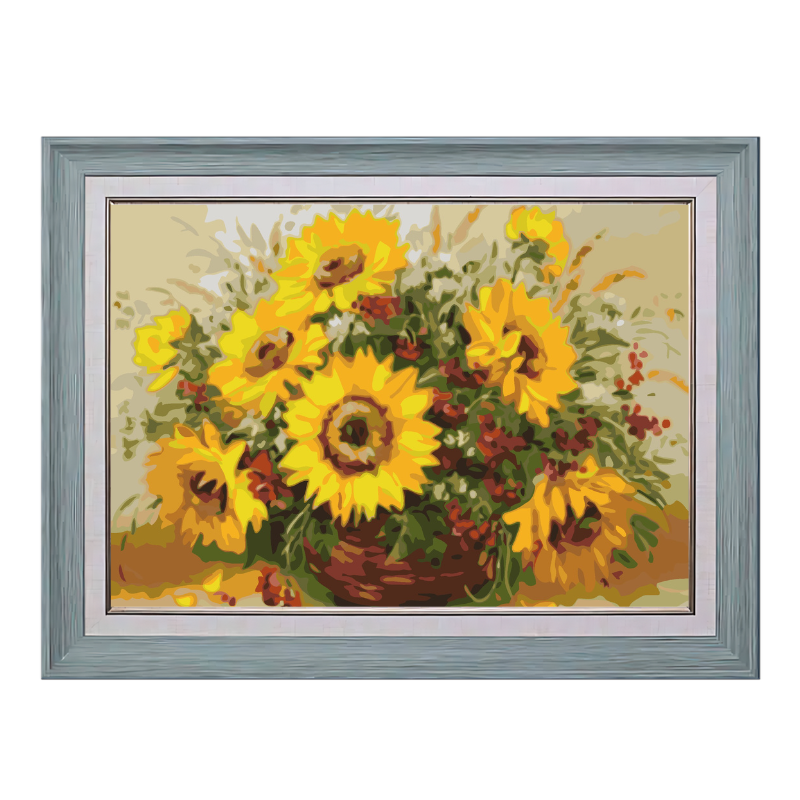 Sunflowers in the Pottery Jar-Paint by Numbers