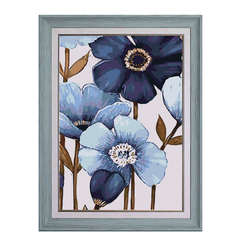 Blue Orchids Flowers-Paint by Numbers