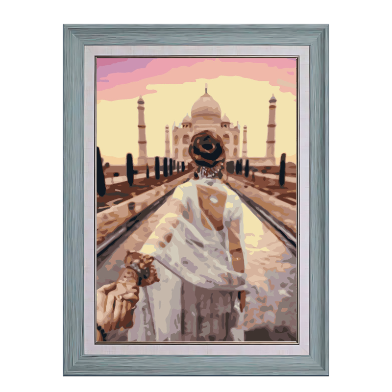 Romance in Taj Mahal-Paint by Numbers