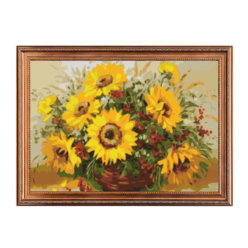 Sunflowers in the Pottery Jar-Paint by Numbers