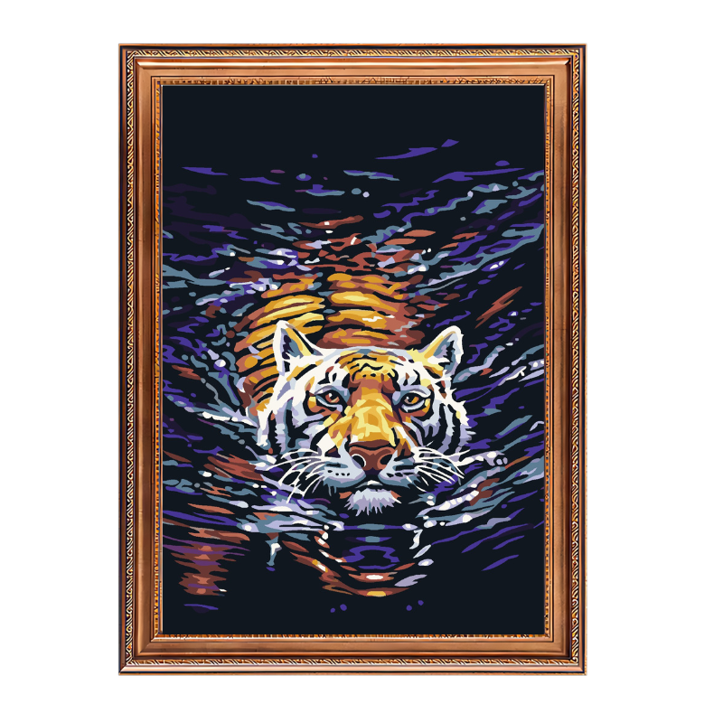 Tiger in Water-Paint by Numbers