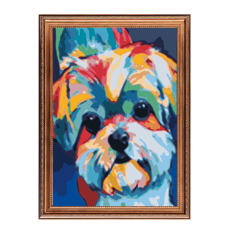 Colorful Cute Dog-Paint by Numbers