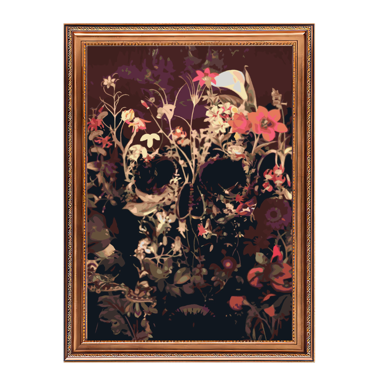 Bloom Skull-Paint by Numbers