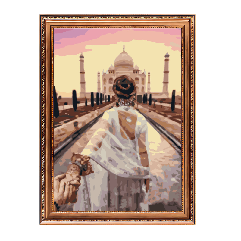 Romance in Taj Mahal-Paint by Numbers