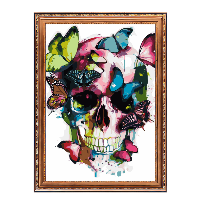 Skull Butterfly-Paint by Numbers