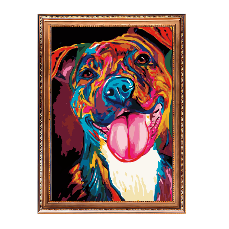 Colorful Dog 2-Paint by Numbers